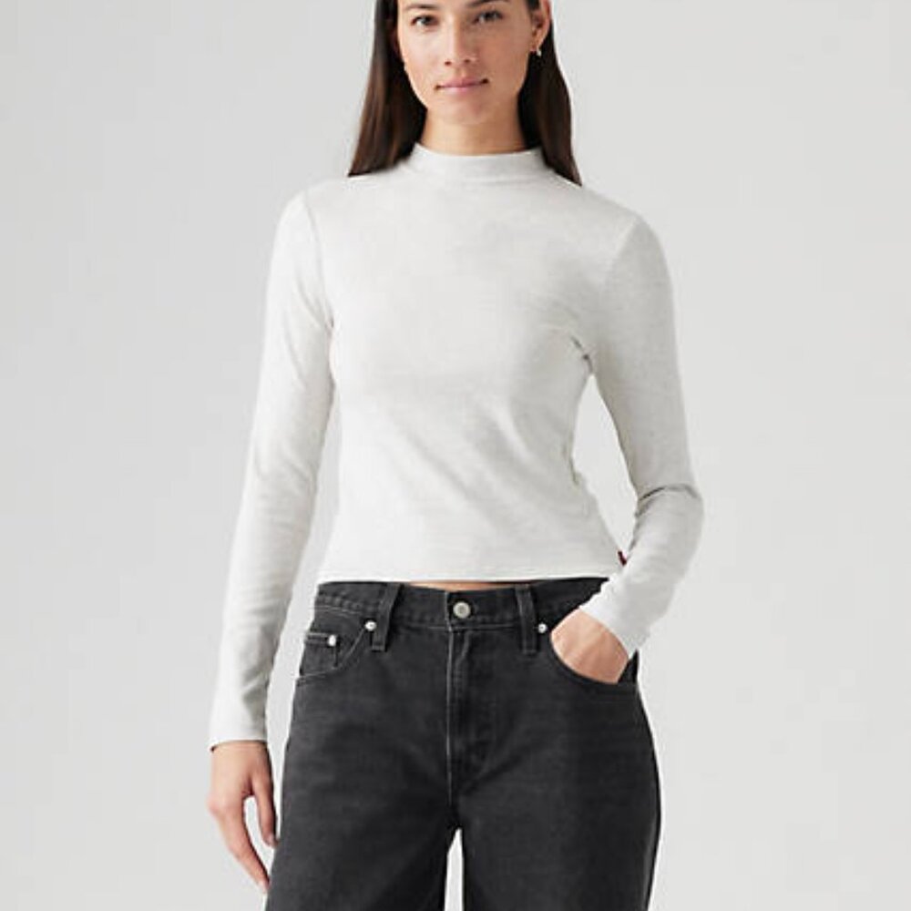 Levi's Effortless long sleeved Heather Gray mock turtleneck